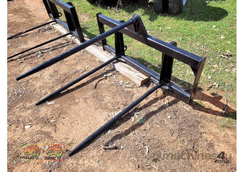 (8348) FEL Quick Hitch 3 Prong Hay Forks 'A' (Kyabram Vic.) (Kyvalley, VIC)