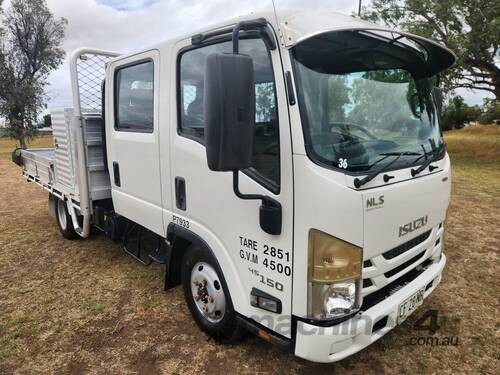 caption Isuzu NLS45-150 4x4 Crewcab Traytop with Service Toolbox Truck. Ex Council.