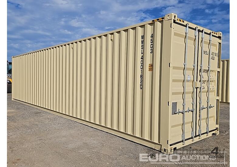 caption Unused 40' High Cube Multi 4 Door Container
