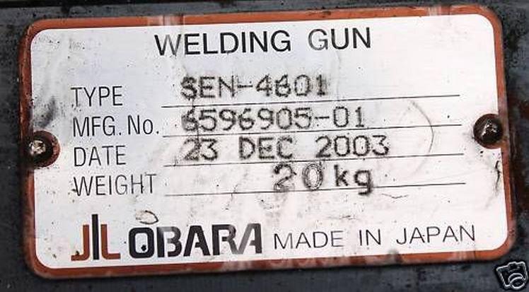 caption SEN-4601 Spot weld gun water cooled 6A
