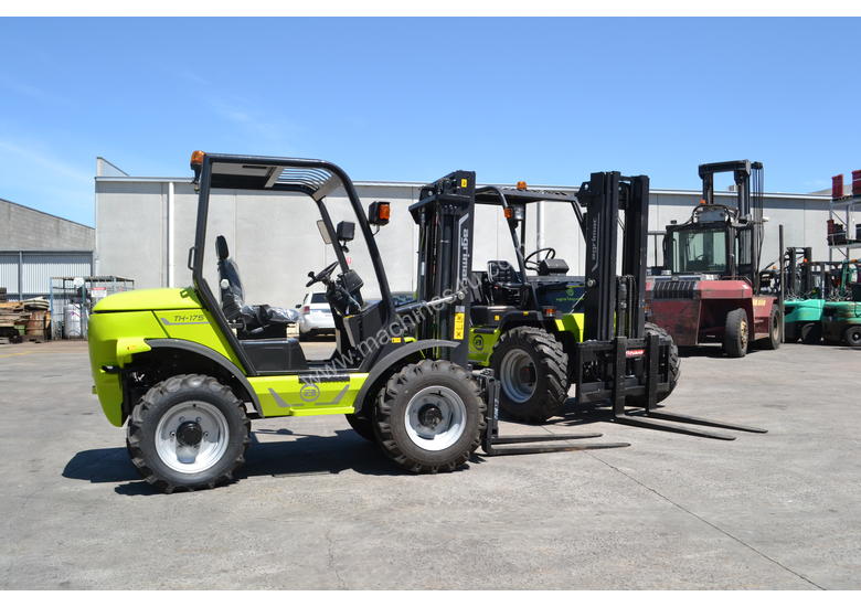 caption Rough Terrain Forklift TH-120-350 All Wheel Drive