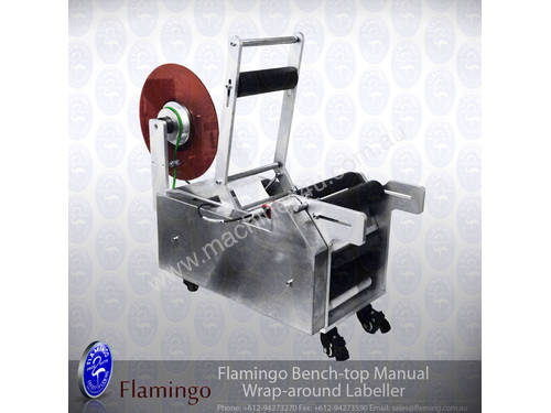 caption Flamingo Bench-top Manual Wrap-around Labeller (Easy to Operate!)