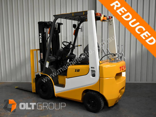 TCM 1.8 Tonne Forklift Container Mast Dual Fuel Petrol/LPG Only 987 Hours