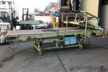 KILIC Motorised powered 4.8m long 1.65m wide rubber belt conveyor height adjust