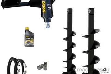 Digga PD3 auger drive combo package skid steer up to 75Hp