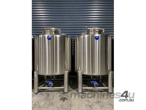 caption Stainless Steel Mixing Tank1,000ltr - 316 Grade Vertical Single Skin