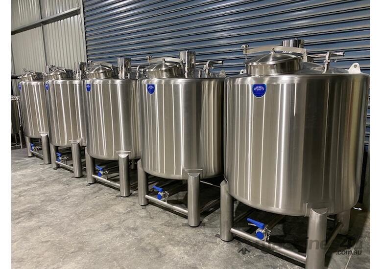 caption Stainless Steel Mixing Tank1,000ltr - 316 Grade Vertical Single Skin