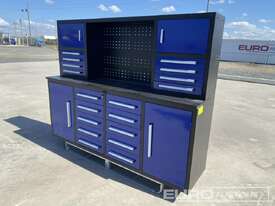 Unused Steelman 2.1m Work Bench/Tool Cabinet - picture1' - Click to enlarge