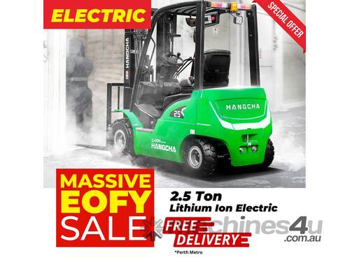caption LIFT EQUIPT - NEW 2.5T HANGCHA XE SERIES - LITHIUM ION ELECTRIC FORKLIFT