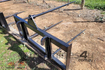 (8349) FEL Quick Hitch 3 Prong Hay Forks (Kyvalley, VIC)