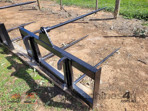 (8349) FEL Quick Hitch 3 Prong Hay Forks (Kyvalley, VIC)