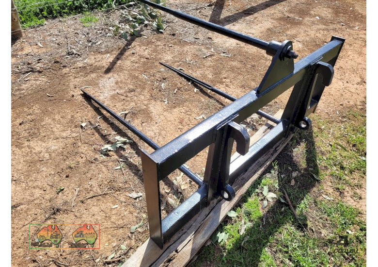(8349) FEL Quick Hitch 3 Prong Hay Forks (Kyvalley, VIC)