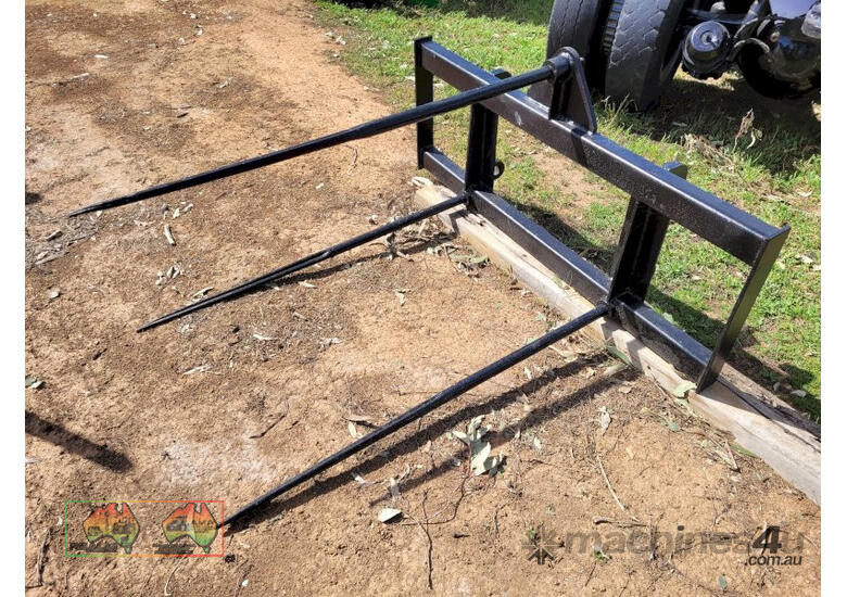 (8349) FEL Quick Hitch 3 Prong Hay Forks (Kyvalley, VIC)