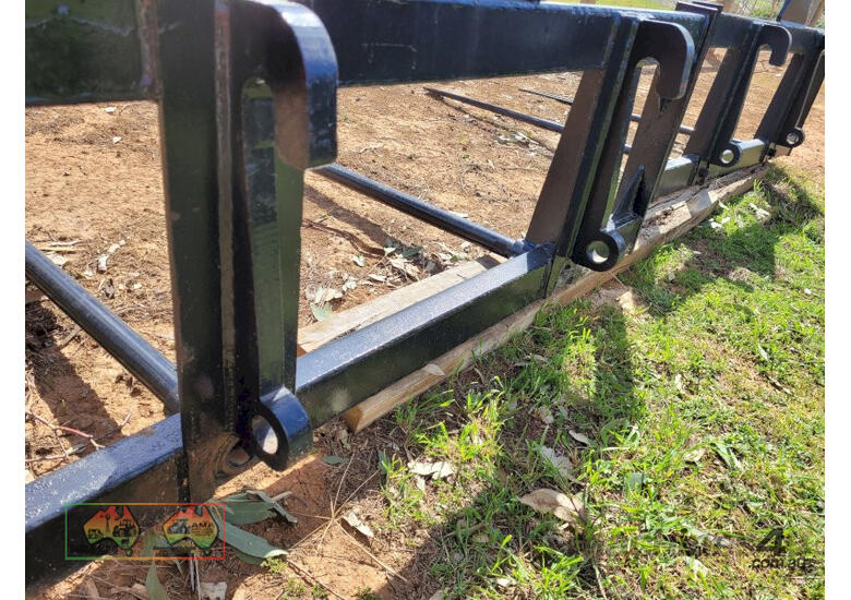 (8349) FEL Quick Hitch 3 Prong Hay Forks (Kyvalley, VIC)