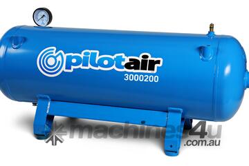 BR3000200 Horizontal Air Receiver, 200L, 1100KPA, Man to AS1210-3, Safety value, pressure gauge