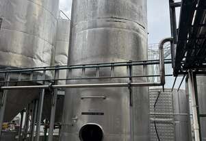 Tank Stainless Steel 2.3m DIA x 7.5m high with agitator Lagged 22,000 ltr