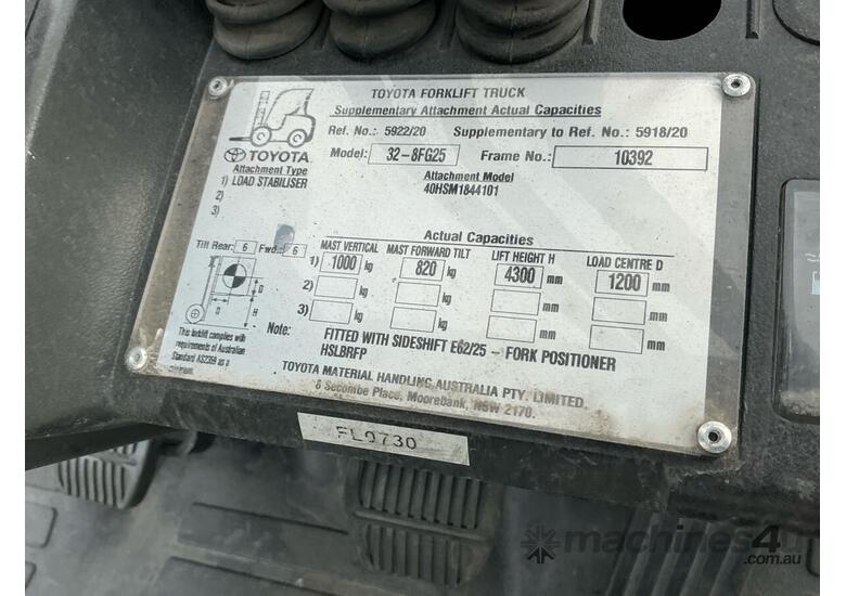 caption 2006 Toyota 02-2FG30 Counter Balance Forklift