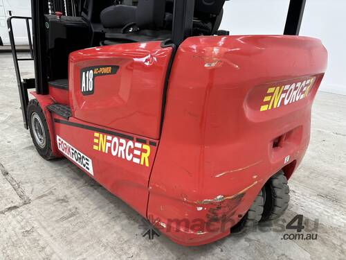 caption 2022 Work Force Enforcer FLBCTE18 Ride-On Electric Forklift