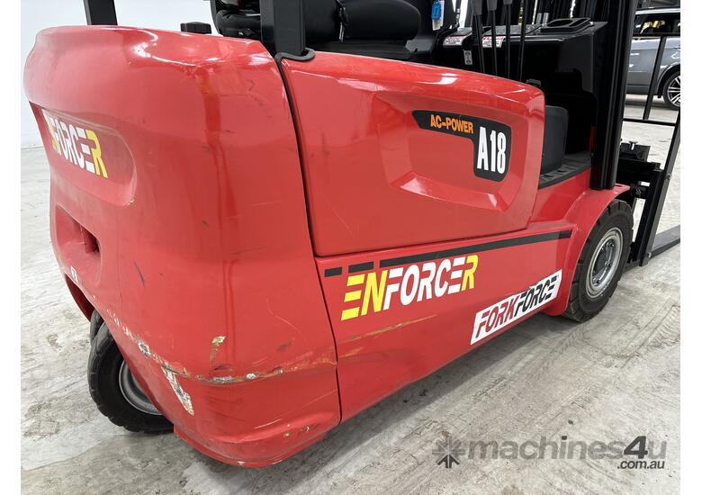 caption 2022 Work Force Enforcer FLBCTE18 Ride-On Electric Forklift