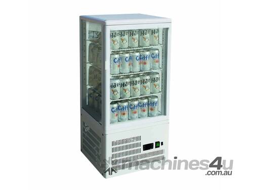 caption 2Nds: Thermaster Four Sided Countertop Beverage Display Fridge White Tcbd78W Nsw1997