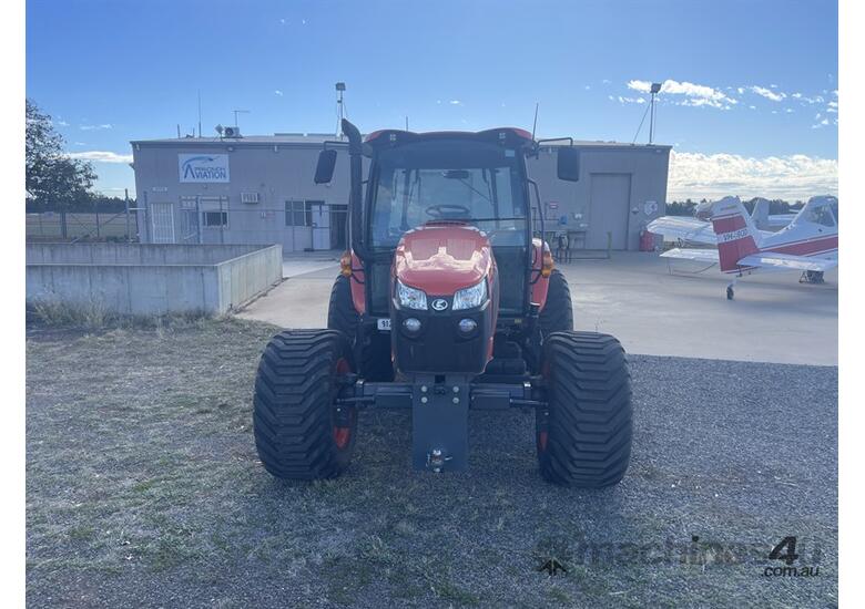 caption 2021 KUBOTA M5111 with a Howard Finishing Mower TR