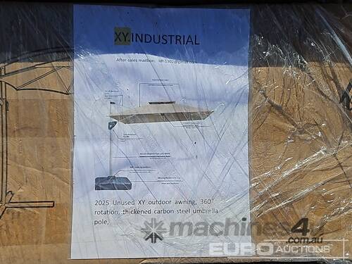 Unused XY Outdoor Awning, Awning, 360° Rotation, Thickened Carbon Steel Umbrella Pole 