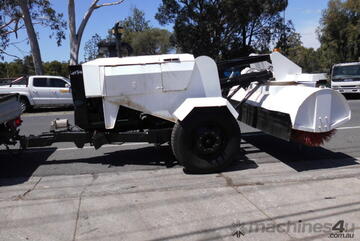 tow behind broom , 3cyl diesel , offset angle both sides