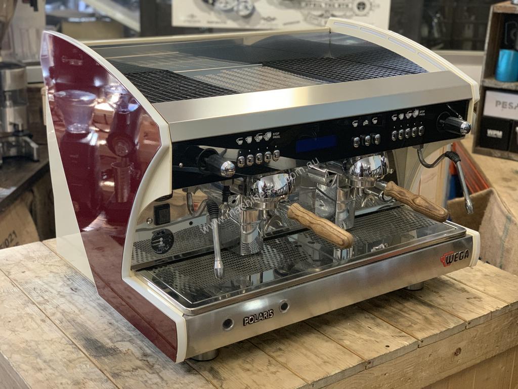 Used wega WEGA POLARIS TRON 2 GROUP RED CREAM ESPRESSO COFFEE MACHINE