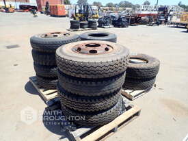8 X 9.00R20 TYRES & RIMS (2 X UNUSED) & 5 X ASSORTED SIZE TYRES - picture0' - Click to enlarge