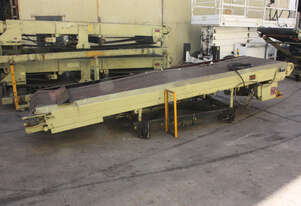 Motorised powered 5.2m L 1260mm W rubber belt conveyor trolley height angle