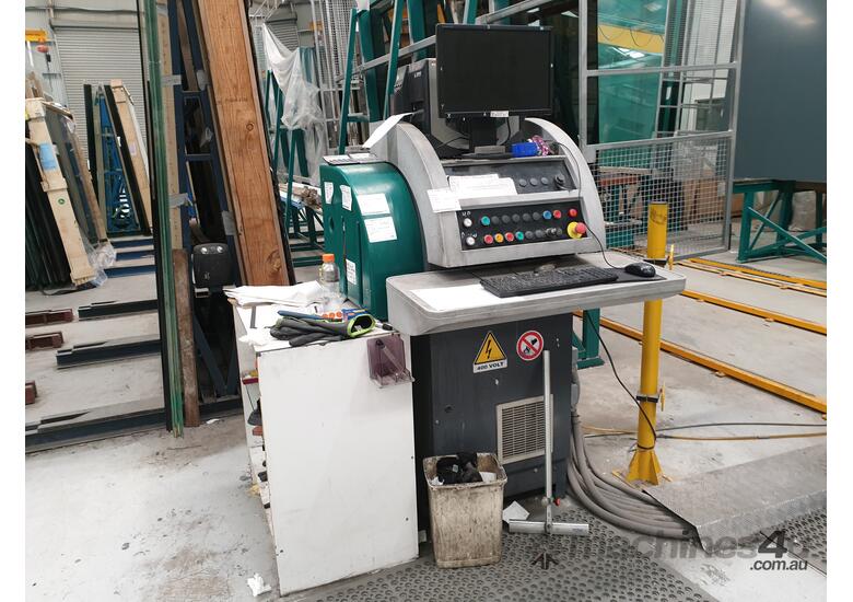 Used Bottero Bottero Glass Flat Cutting Table w Drop Stands Feed Table