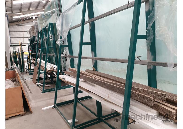 Used Bottero Bottero Glass Flat Cutting Table w Drop Stands Feed Table