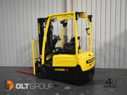 Hyster 3 Wheel Battery Electric Forklift 4600mm Lift Height Container Mast 1384 Low Hours 