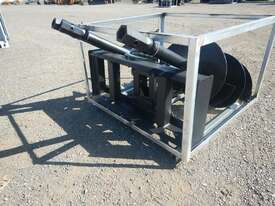 Unused Hydraulic Auger Drive & 3 x Augers to suit Skidsteer Loader - picture2' - Click to enlarge