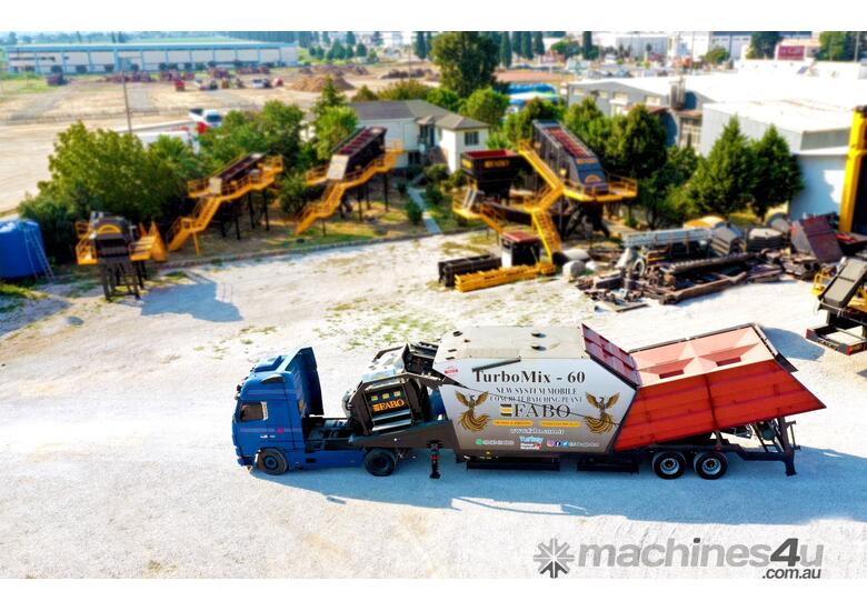 caption TURBOMIX-60 MOBILE CONCRETE MIXING PLANT