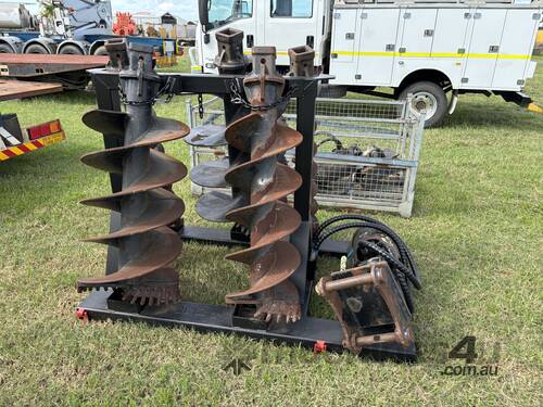 Digga Auger Drive Unit & Augers on Cradle