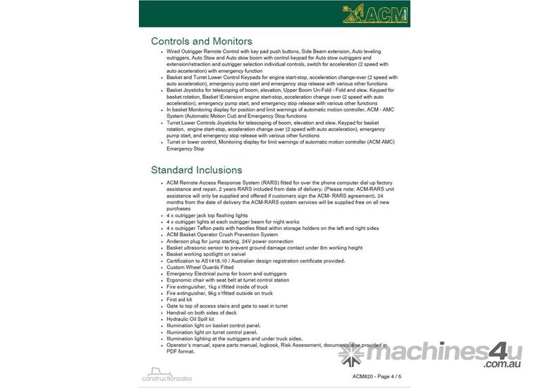 ACM820 - 82M EWP Mounted on a Tatra 10 x 10 | 600kg capacity | 36m outreach