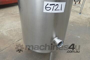 Vertical Stainless Steel Storage Tank, 100 Lt, 490mm Dia x 550mm H straight