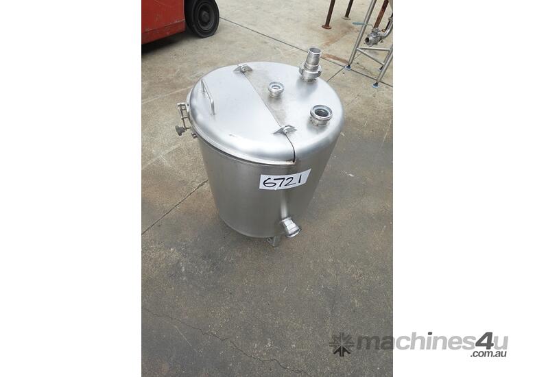 Vertical Stainless Steel Storage Tank, 100 Lt, 490mm Dia x 550mm H straight