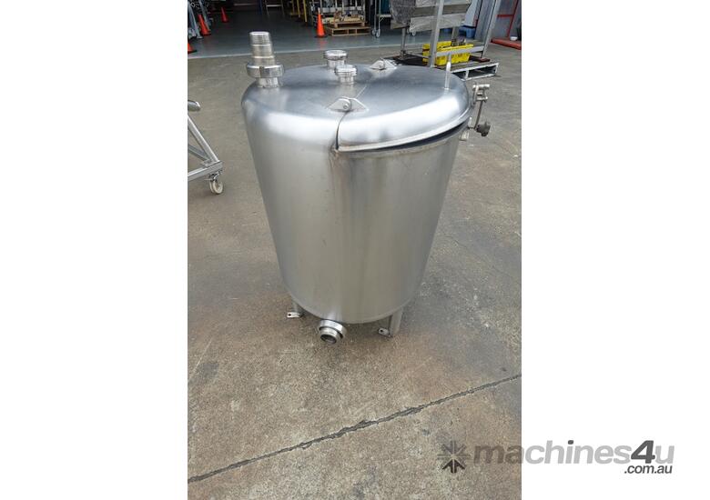 Vertical Stainless Steel Storage Tank, 100 Lt, 490mm Dia x 550mm H straight