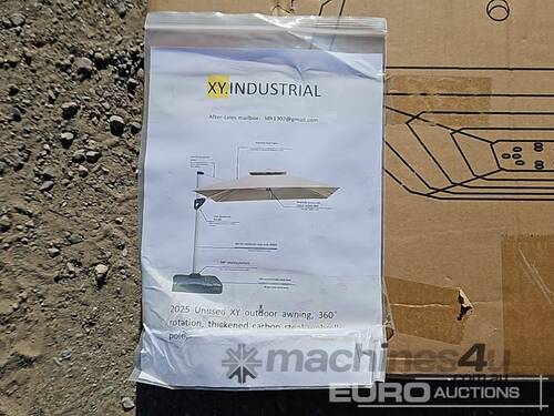 Unused XY Outdoor Awning, Awning, 360° Rotation, Thickened Carbon Steel Umbrella Pole 