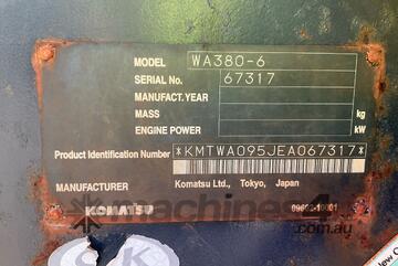 Komatsu WA380-6 Articulated Wheeled Loader