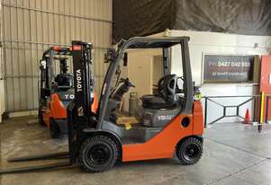 TOYOTA 2014 8FG15 DELUXE MODEL S/N 36466 LPG 3 METER 2 STAGE MAST 1.5 TON 1500 KG CAPACITY