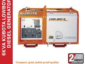 KUBOTA 6KVA LOWBOY GL6000 DIESEL GENERATOR PORTABLE WITH WHEEL KIT - picture2' - Click to enlarge