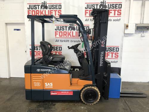 TOYOTA 7FBE18 59989 1.8 TON 1800 KG CAPACITY  ELECTRIC FORKLIFT 4700 MM 3 STAGE CONTAINER MAST