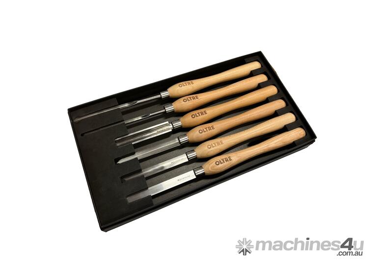 caption 6Pce Woodturning Chisel Tool M2 CRYO HSS (Medium Turning Tools) Set by Oltre