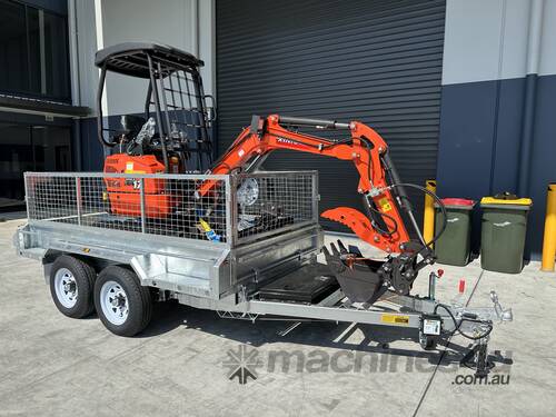 NEW RHINOCEROS XN17 1.7t MINI EXCAVATOR INC 8 ATTACHMENTS