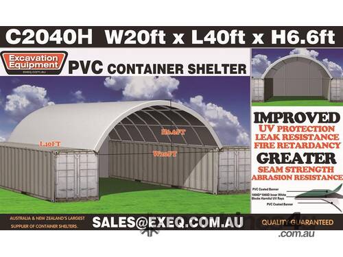 CONTAINER SHELTER 20ft x 40ft with end wall 