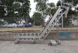 Stainless Steel Bucket Elevator Conveyor - 2.95m High