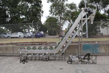 Stainless Steel Bucket Elevator Conveyor - 2.95m High